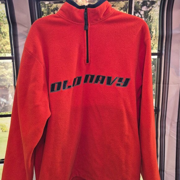Women Orange Old Navy Fleece Pullover - Size Large - Picture 1 of 6